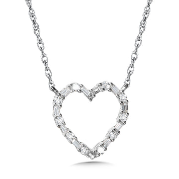 10K White Gold Brilliant Baguettes Trendy Diamond Necklaces